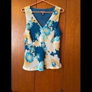 Evan-Picone lined floral sleeveless top